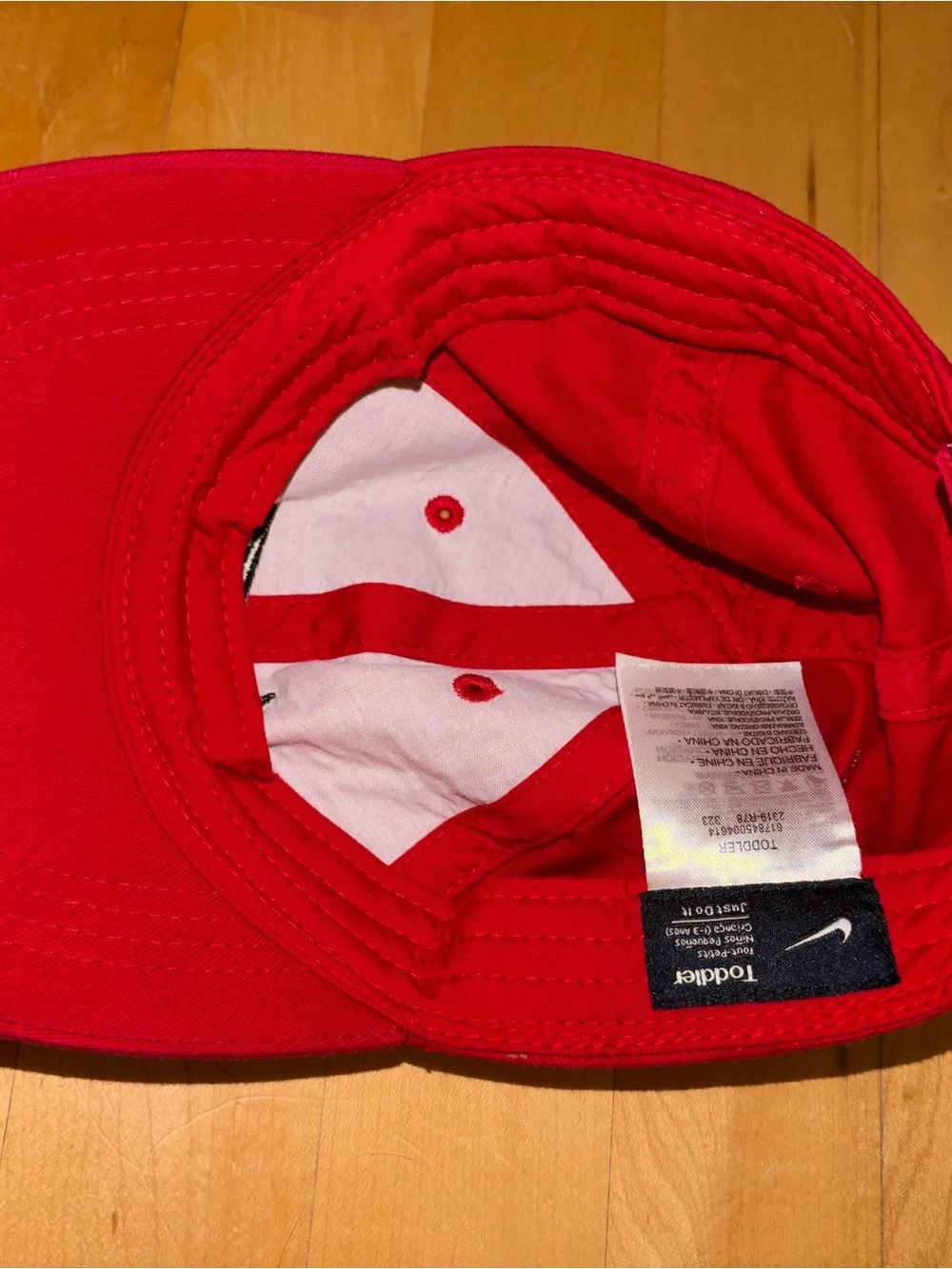 Nike Toddler Red Cotton Swoosh Baseball Cap Red & Black Baseball Cap Hat